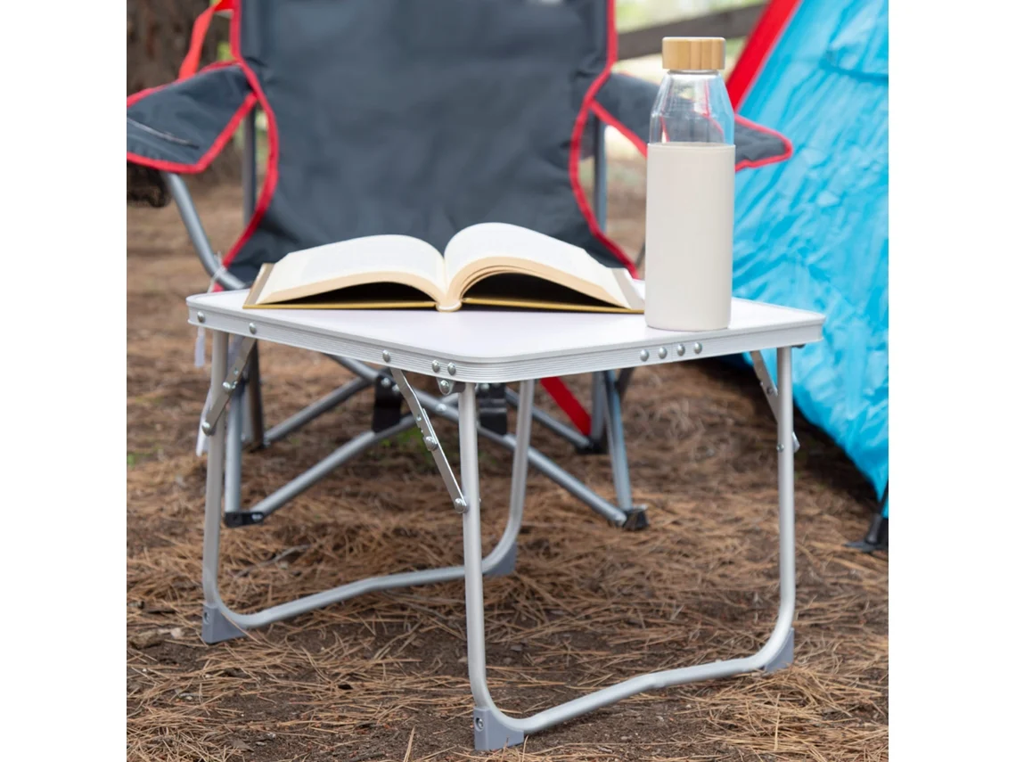Mesa de camping plegable Aktive Small Mauve, antivuelco y ultraligera