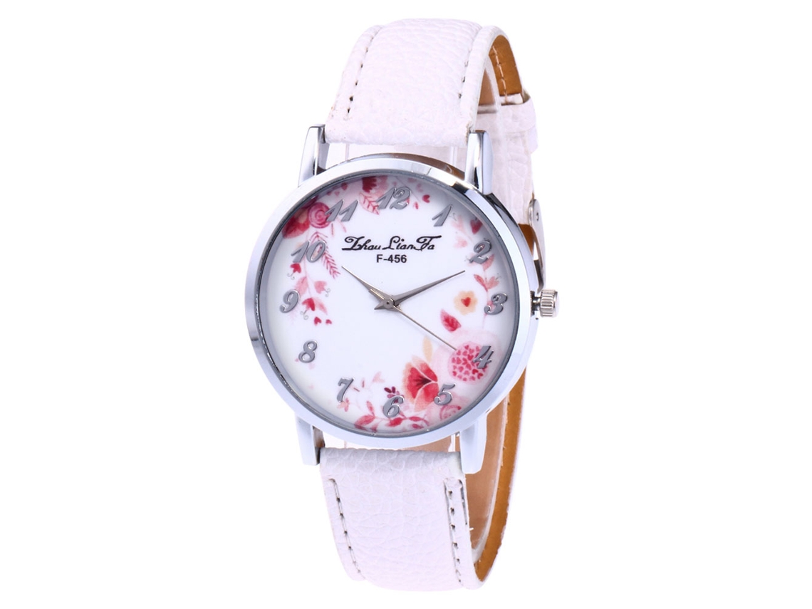 Reloj De Pulsera De Aleación Business Dial Redondo Analógico De Cuarzo Pareja Blanco