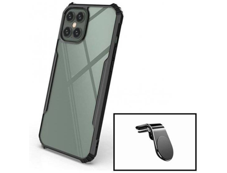 Carcasa + Soporte Magnético Samsung Galaxy A51 PHONECARE Invisible Bumper Transparente, Negro