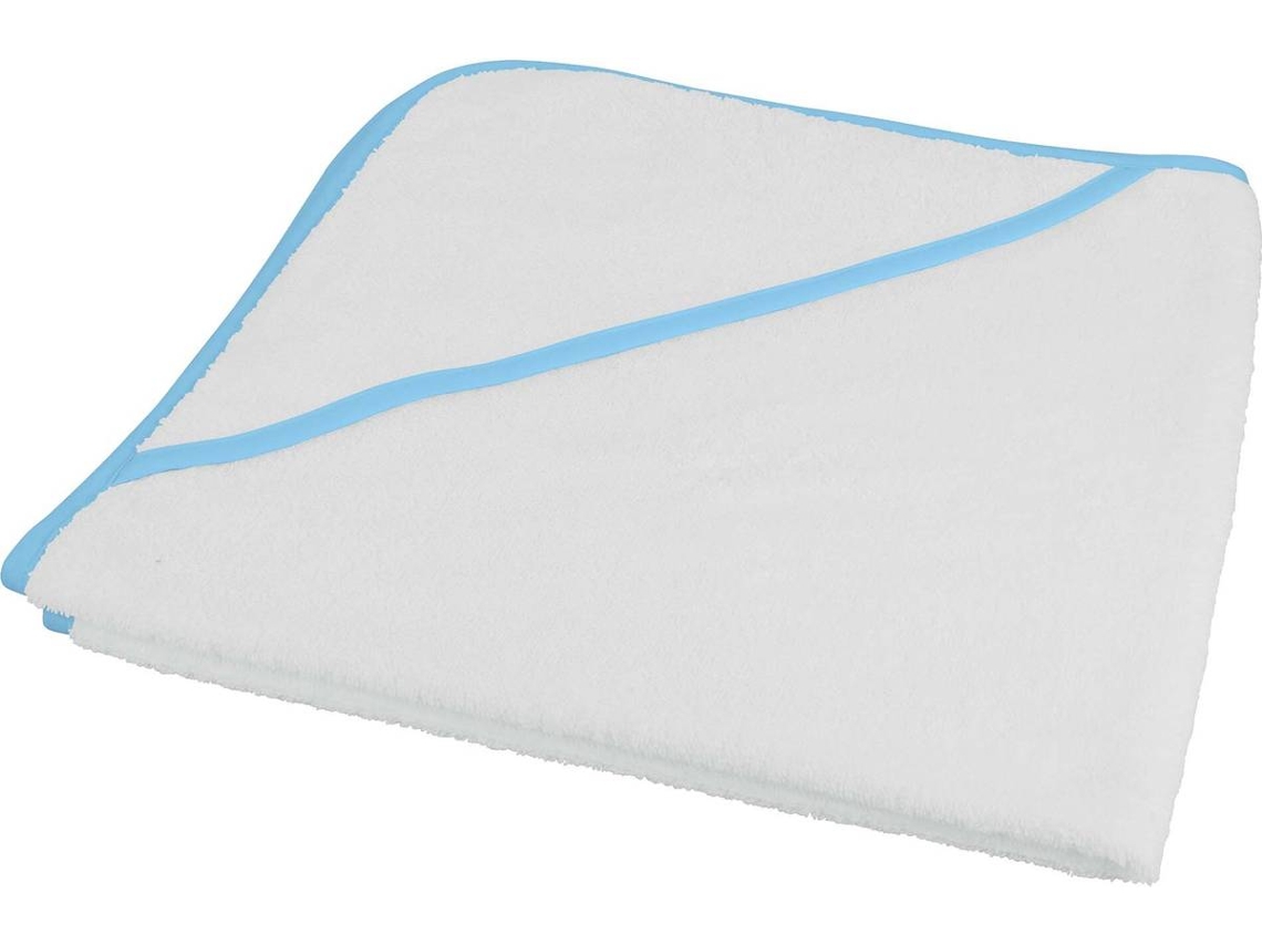 Toalla de Baño KARIBAN con Capucha (Blanco y Azul)