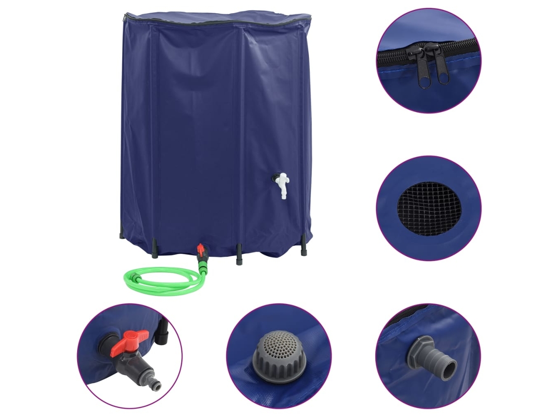 Depósito de agua plegable con grifo 1250 L PVC MAISON EXCLUSIVE