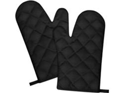 Juego de guantes de cocina - Negros - Resistentes al calor (negro)