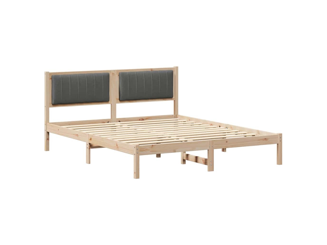 Maison Exclusive - Estructura De Cama Con Cabecera Tapizada Gris Oscuro