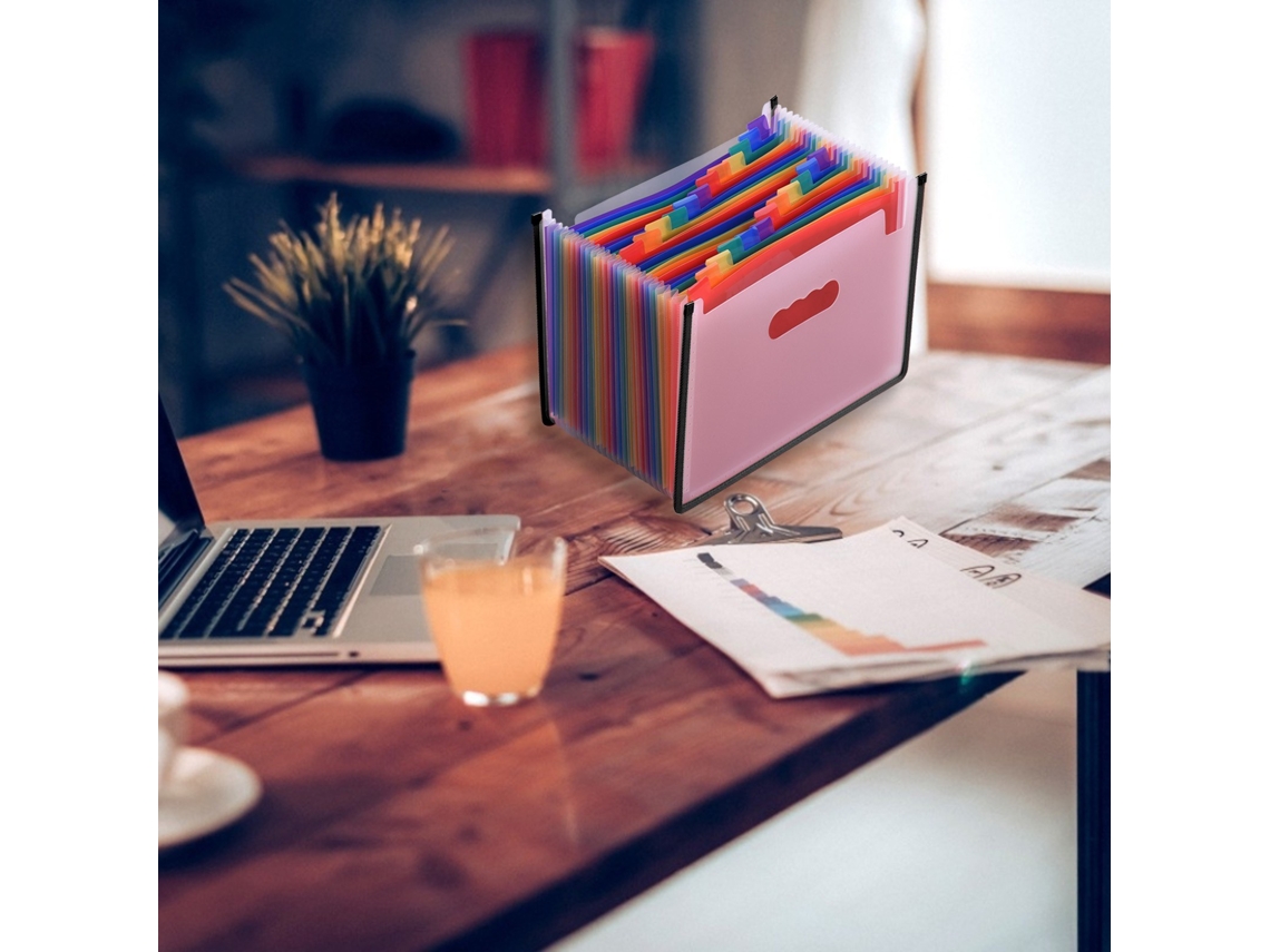 Carpeta Archivo Oficina Carpeta Acordeón Extensible A4 Con 24 Compartimentos - Clasificador De Documentos Con 3 Carpetas ZIP Portadocumentos Bebé