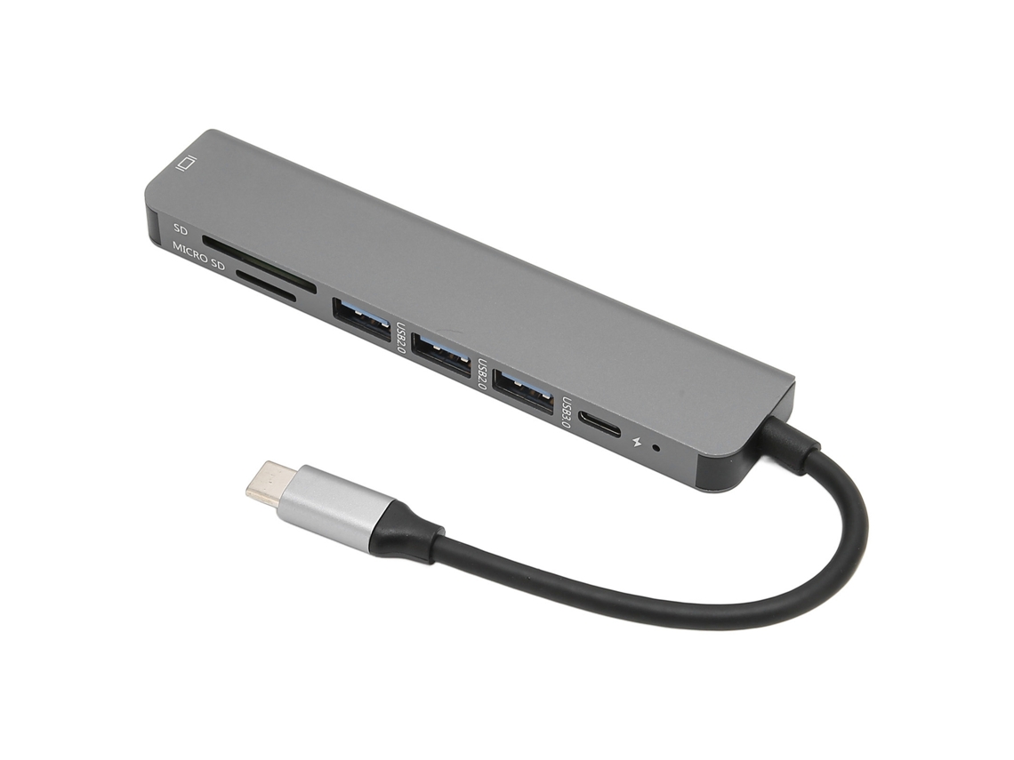 Hub Usb C 7 Em 1 Com Ethernet, Hdmi 4k 30hz, Usb 3.0, Leitor De Cartões E Carregamento Pd 67w De Alumínio