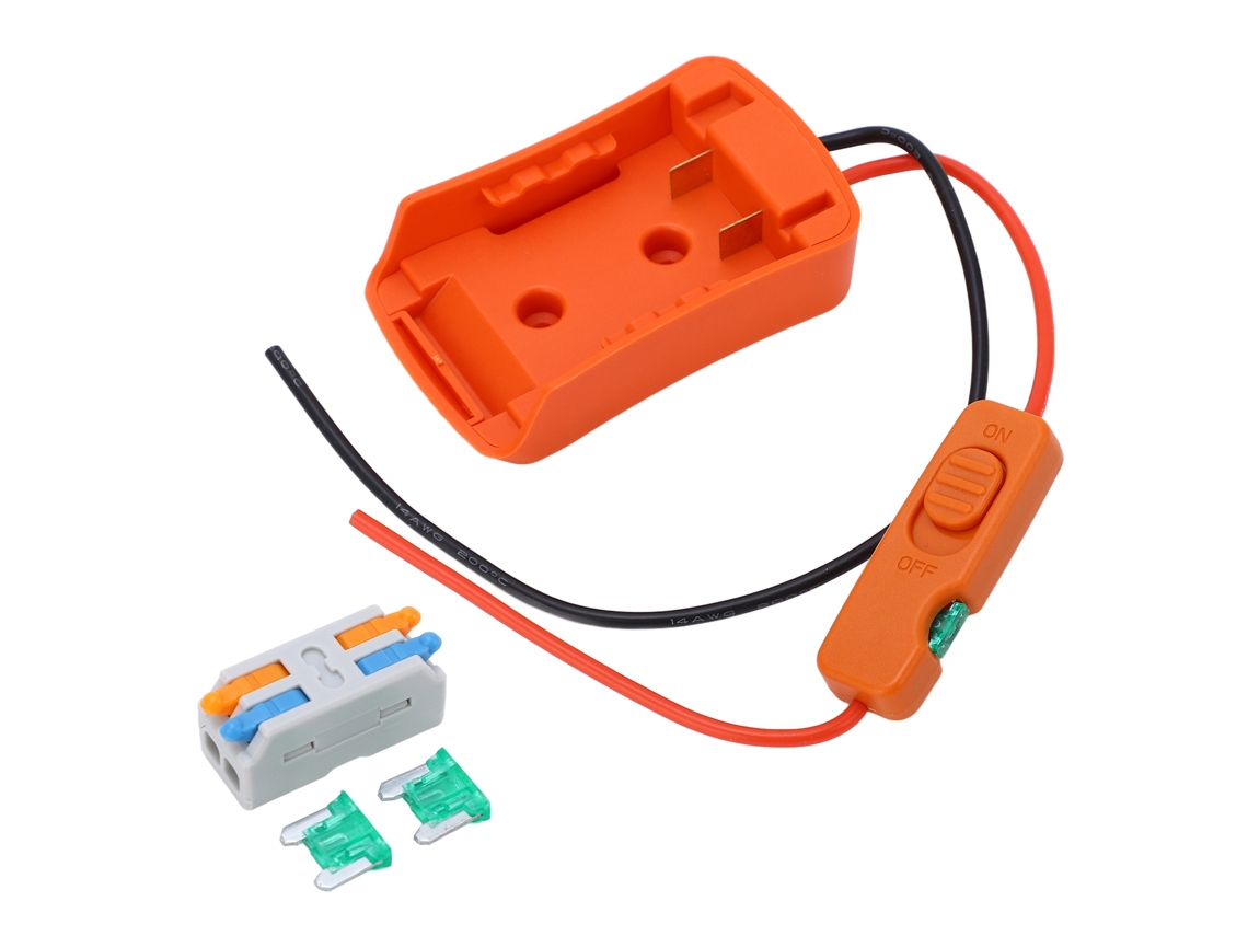 Adaptador convertidor de potencia para batería de base con fusible de 30 A para baterías de litio Stanley de 18 V y 20 V.