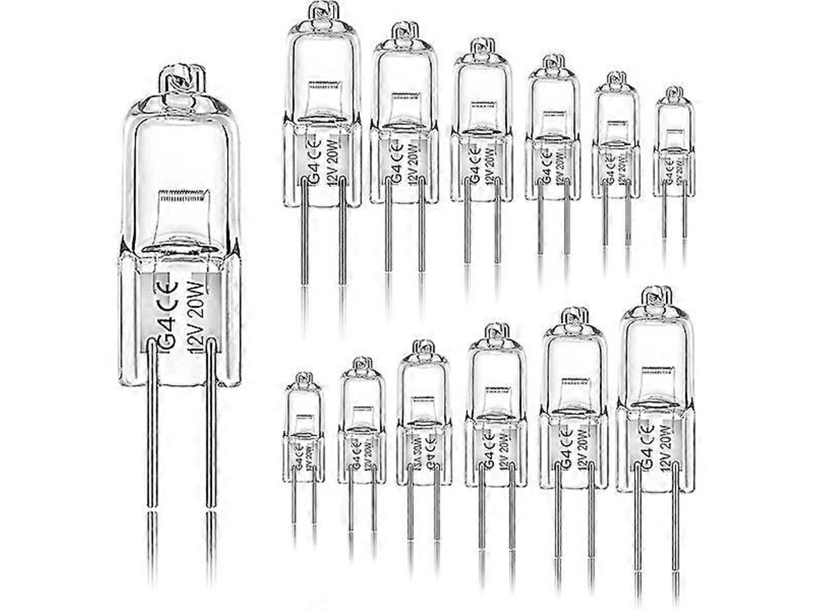 Rebe-bombilla Halógena G4 20w 12v 2800k 2-pin Para Campana, Cocina, Salón, Dormitorio De 12 Piezas Blanco
