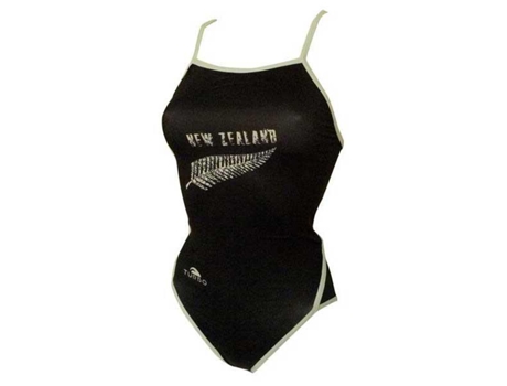 Traje de baño para Mujer TURBO Nova Zelândia Tira Fina Negro para Natación (9 - 10 Años)
