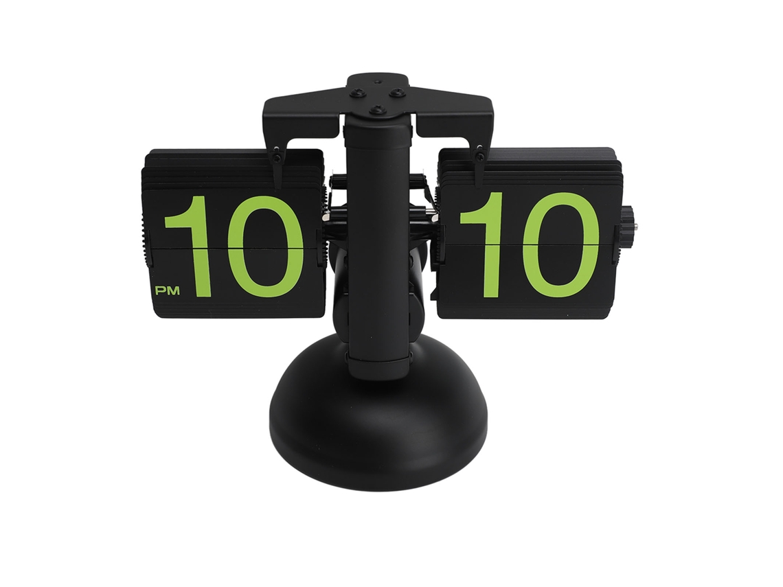 Reloj de mesa Baok de estilo europeo retro, fabricado en acero inoxidable 304, automático y mecánico, para salón, con bisel negro y números verdes.