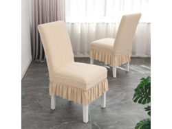 1 paquete de funda protectora extraíble para silla de comedor para el hogar, restaurante-amarillo mostaza-Tamanho normal LUUCOZK
