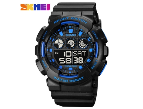 Reloj para Hombre Impermeable Digital Deporte Moda Retroiluminación Pantalla LED Reloj Despertador-Azul LUUCOZK