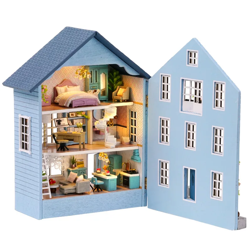 (estilo 4) Kit De Bricolaje Para Casa De Muñecas De Madera "serie Casa En Miniatura" Modelo En Miniatura