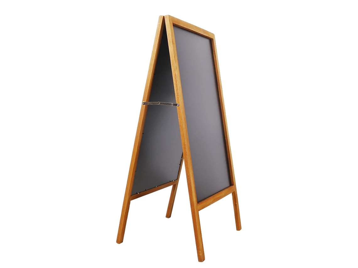 Pizarra de madera de doble cara, plegable, 100 x 50 cm, marrón OEM