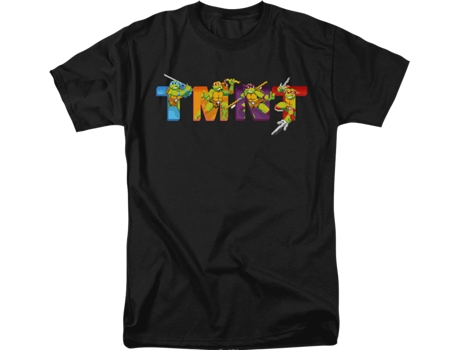 Camisetas Unisex DEEPSTONE 8-Bit Heroes Teenage Mutant Ninja Turtles Negro (XL)