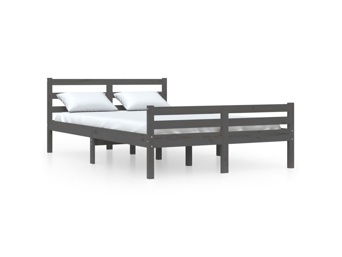 Maison Exclusive - Estructura De Cama Sin Colchón Madera Maciza Gris 120x200 Cm