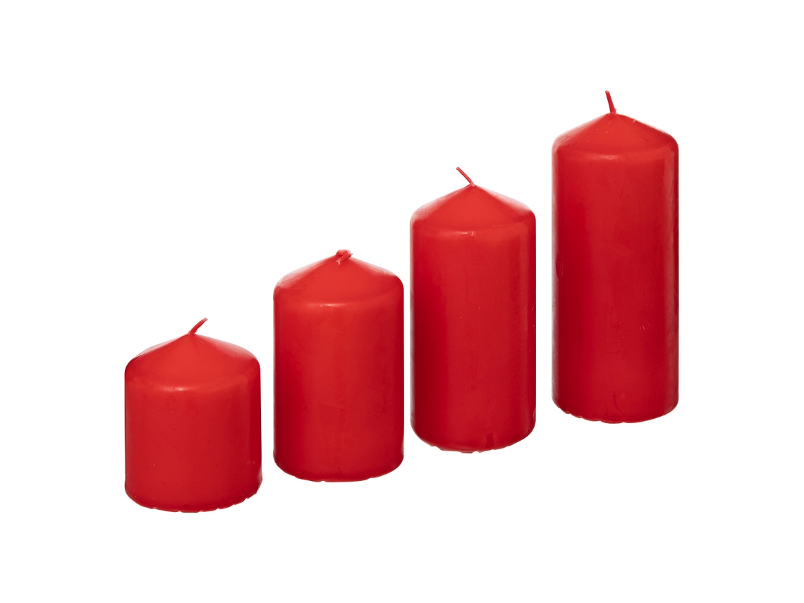 Vela votiva de Adviento x 4, roja - FEERIC LIGHTS & CHRISTMAS