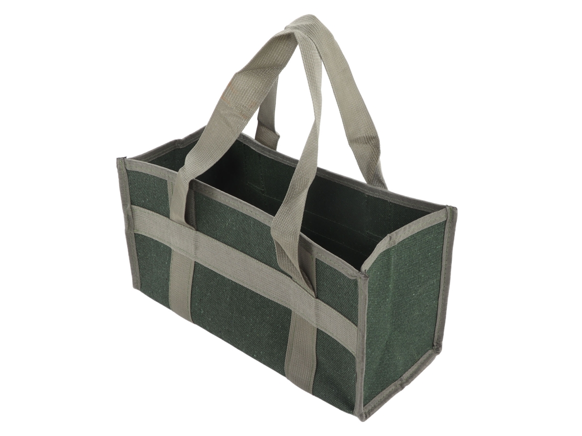 Bolsa De Herramientas De Lona De Gran Capacidad Con Boca Ancha, Fabricada En Lona Resistente De Color Verde Claro Para Electricistas, 35x17x17 Cm.