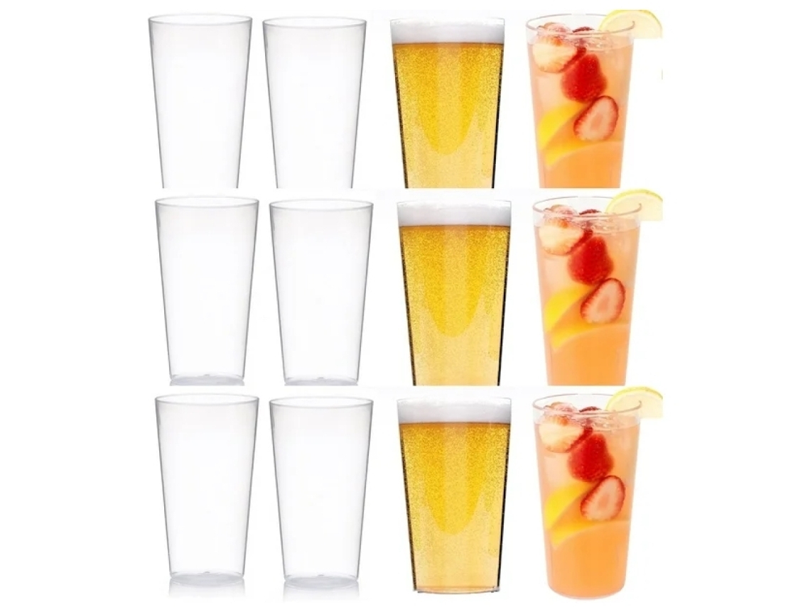 Vaso de plástico reutilizable, tamaño pequeño de 9 oz, perfecto para niños y para llevar, vaso de plástico ligero, duradero y resistente a los impactos.