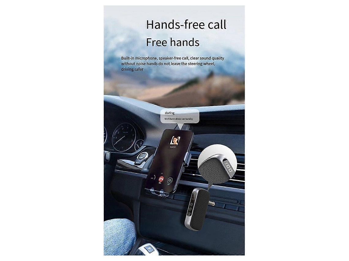 Nuevo transmisor y receptor Bluetooth para automóvil Gr11 con pantalla digital, adaptador de audio Bluetooth dos en uno para automóvil Rosewell