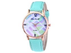 Reloj Casual De Moda Unisex Zhoulianfa De Cuarzo Con Correa De Cuero (verde Menta)