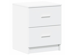 Maison Exclusive - Mesita De Noche Con 2 Cajones, Color Blanco, 40x36x50 Cm