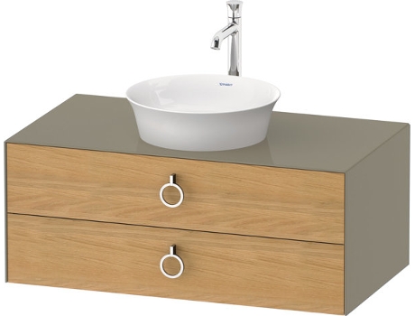DURAVIT Tulip blanco, mueble de baño colgado en la pared, ancho 1000 x fondo 550mm, con 2 cajones, con tirador, WT49910