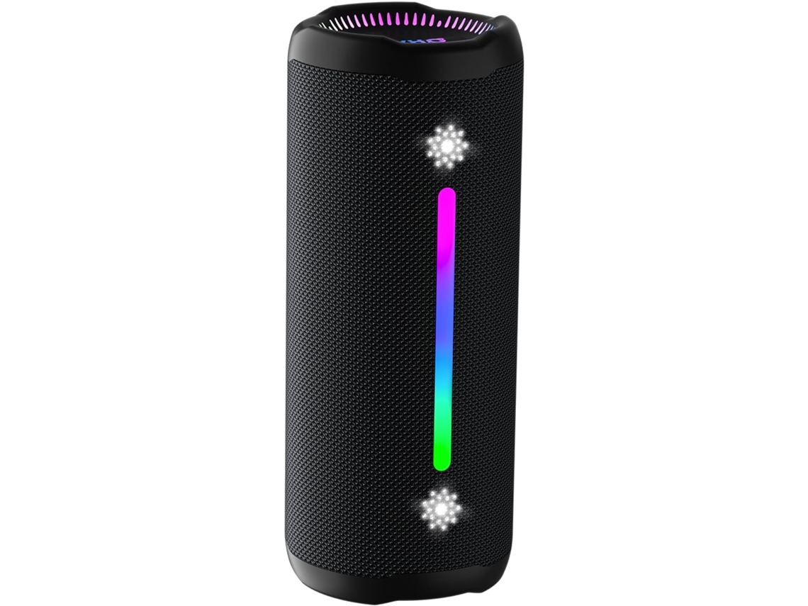 Altavoz Bluetooth MDUG con iluminación RGB para fiestas y Bluetooth 5.3 inalámbrico (negro)