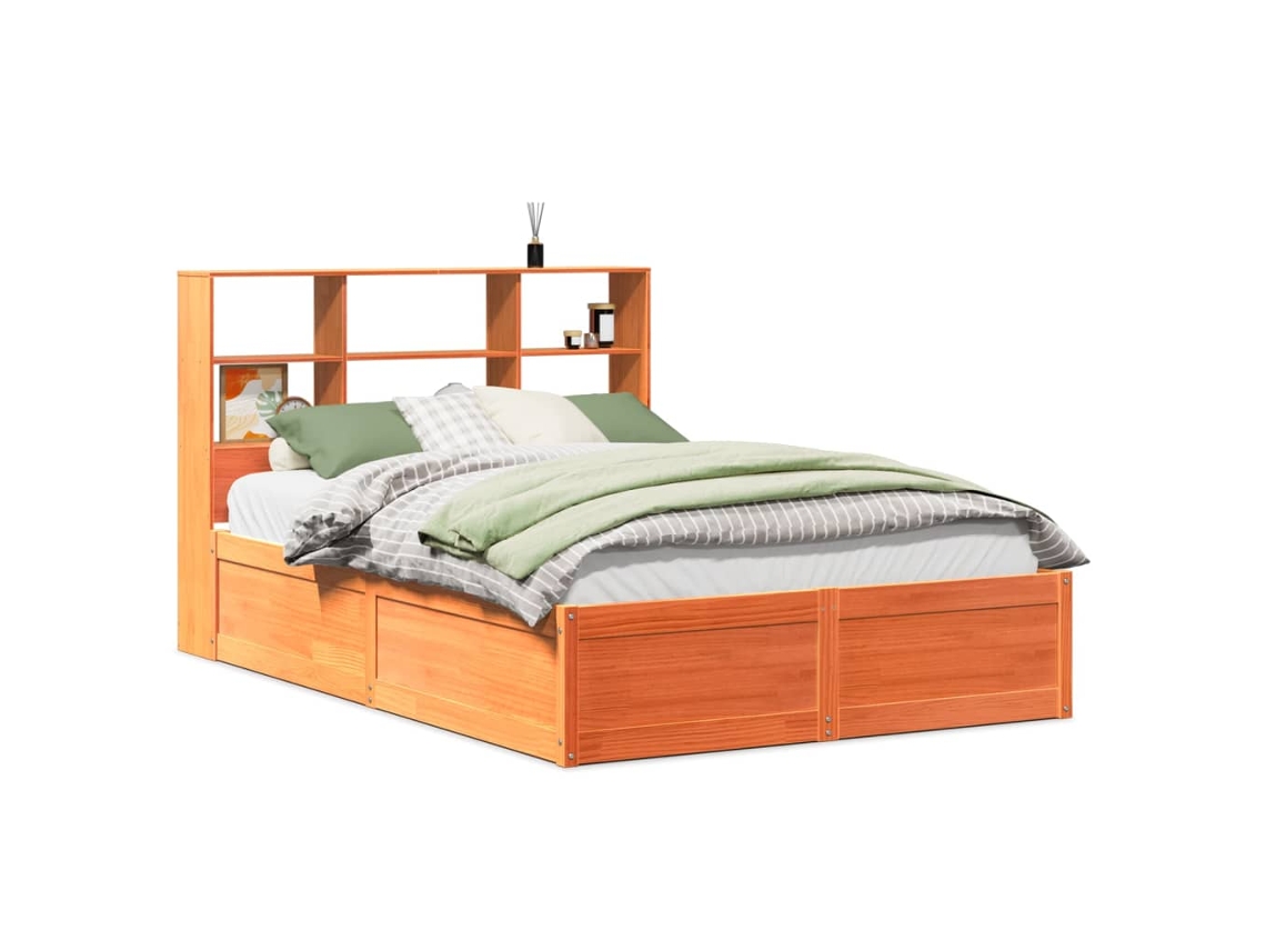 Maison Exclusive - Estructura De Cama Sin Colchón Madera Maciza Marrón 120x190 Cm