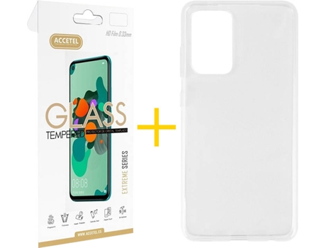 Kit Funda + Protector de Pantalla Samsung Galaxy A72 4G ACCETEL Liso (Transparente)