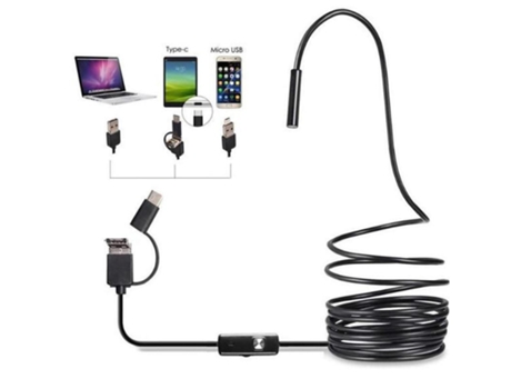 Endoscopio KKVOGMLE Endocopia 3.5M 3 en 1 HD Impermeable