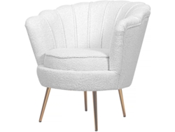 Sillón de terciopelo "Floria" - 75 x 68 x 77,5 cm - Blanco