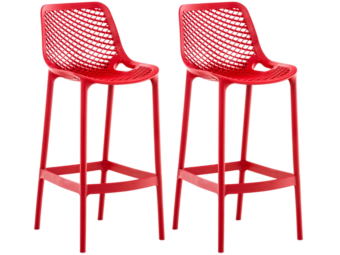 Conjunto de 2 taburetes de bar de exterior Air rojo CLP