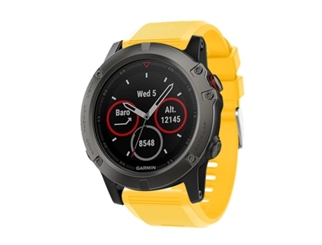 Correa de Silicona rayas horizontales para Garmin Fenix 5X Plus - amarillo