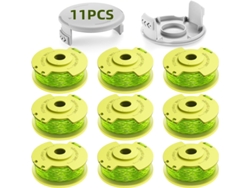 Paquete De 9 Carretes De Hilo Con 2 Tapas Para Desbrozadora Ryobi Ac80rl3/ac14hca Henten Home