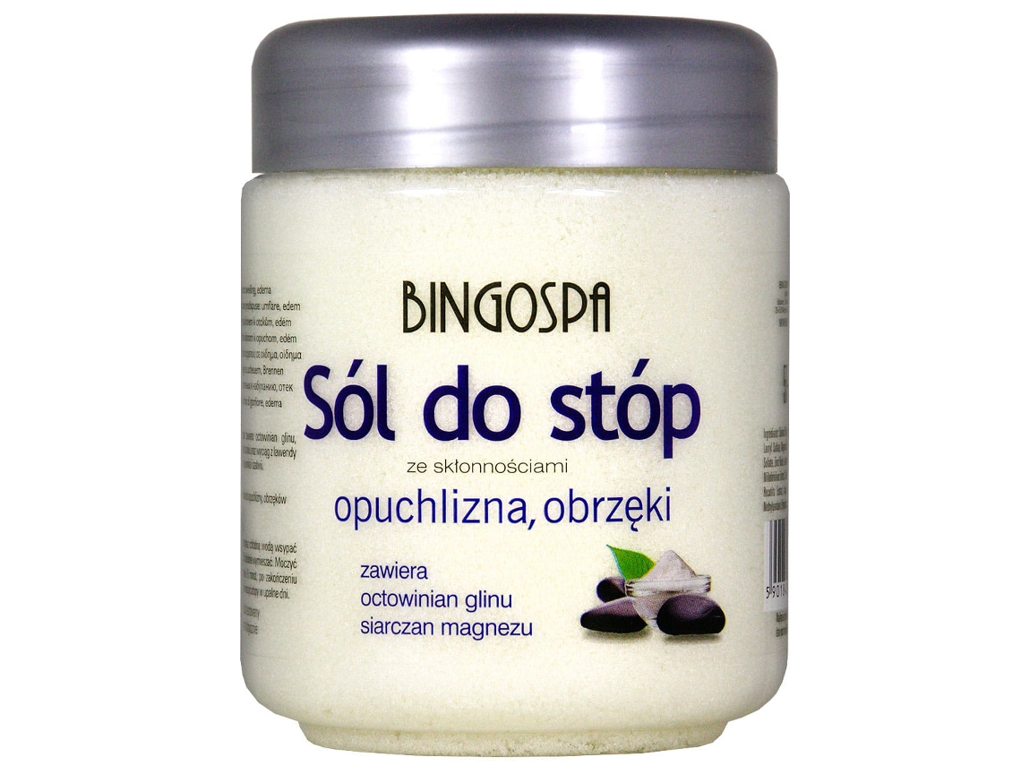 Sales revitalizantes para baño de pies, 550 g, fórmula antihinchazón Bingospa