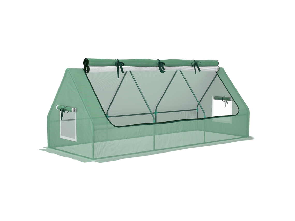 Mini Invernadero De Aluminio Con Ventana De Malla De Pe Con Protección Uv, 240x90x90cm.