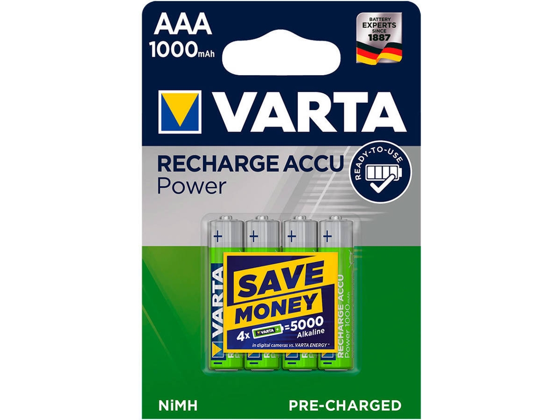 Baterías Recargables VARTA ACCU POWER AAA LR03 (4 Uni)
