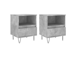 Maison Exclusive - Mesitas Noche 2 Uds Madera Ingeniería Gris Hormigón 40x35x50 Cm