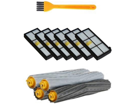 1 Juego de cepillo de rodillo de filtros Hepa para Irobot Roomba 980 990 900 865 y conjunto de rueda delantera (neumáticos de 2 ruedas y 2 ruedas)
