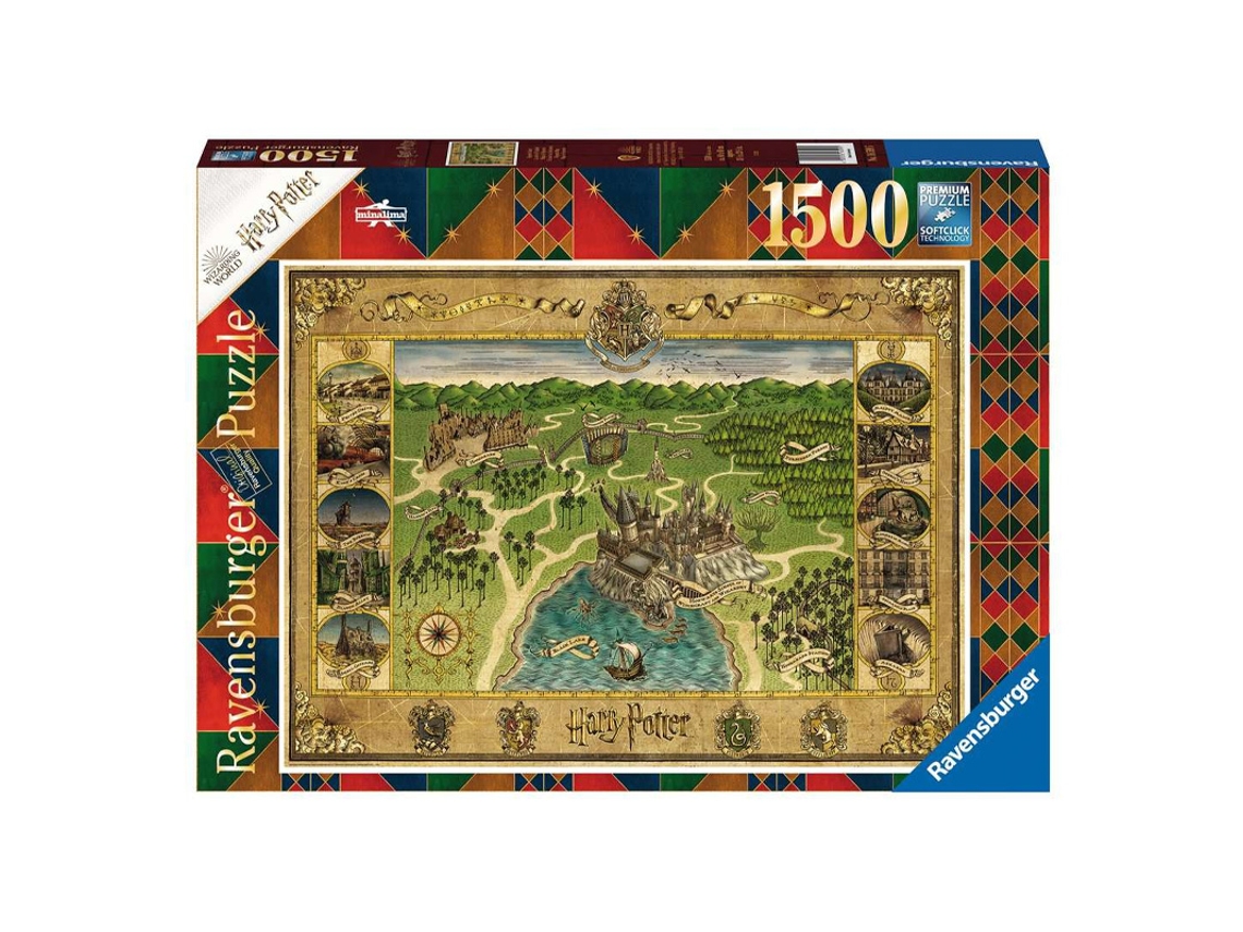 Puzzle RAVENSBURGUER Harry Potter: Hogwarts Map (Edad Mínima: 12 Años - 1500 Piezas)