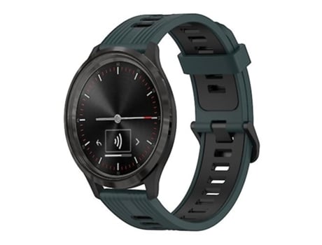 Correa Para Garminmove 3 Correa De Reloj De Silicona Verde Oliva De Dos Colores Con Patrón Vertical De 20 Mm - Negro VENISYMLIS