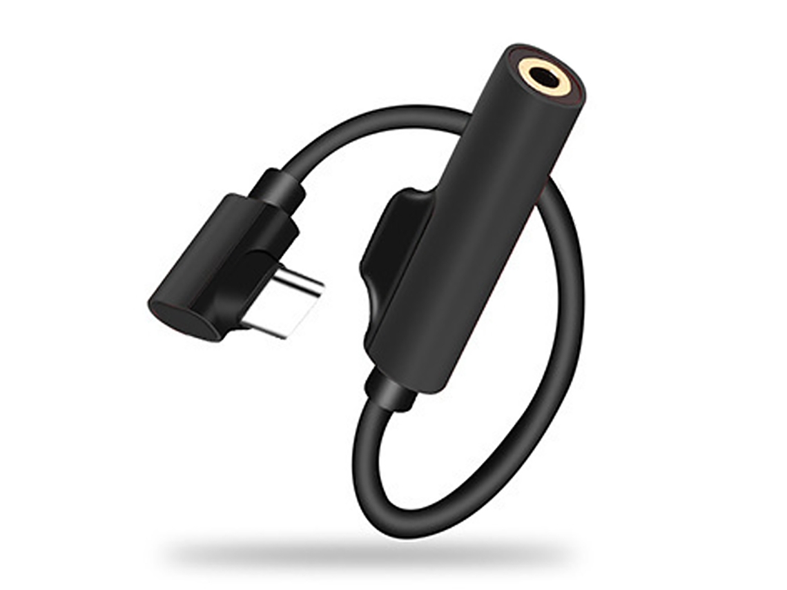 Adaptador De Auriculares Usb-c A 3,5 Mm Con Carga 2 En 1 Para Huawei - Negro