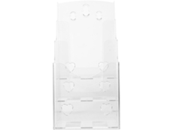 Expositor de folletos de acrílico transparente de 3 niveles, tamaño A6, para montaje en pared, ideal para oficinas...