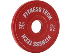 Disco de Musculación FITNESS TECH Plate Fraccionário Rojo (2,5 kg)