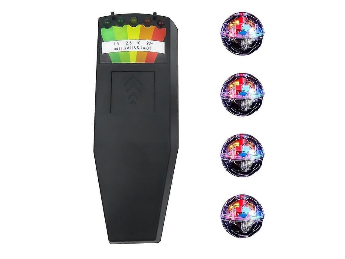 Kit de equipo profesional con medidor de campos electromagnéticos y 4 pelotas para gatos activadas por movimiento