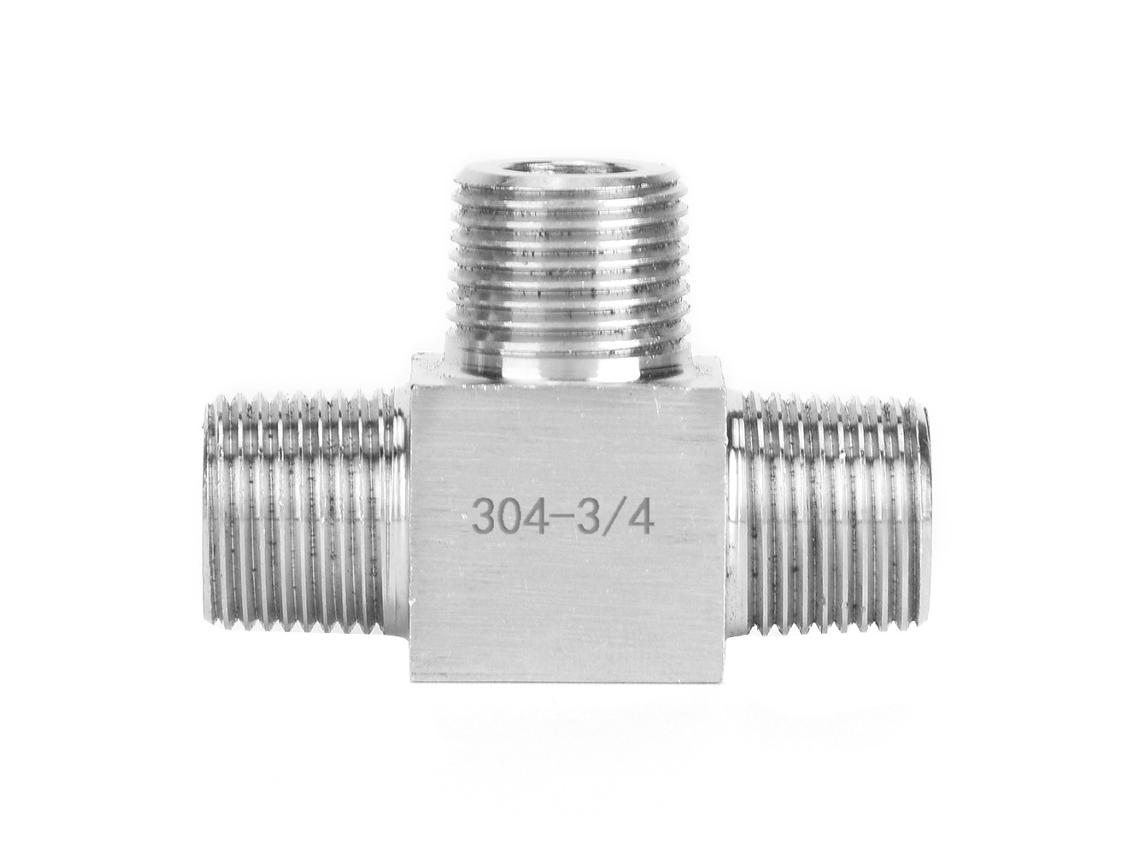 Conector De Tubo T De 3 Vías Acero Inoxidable 304 Roscado Macho 3/4 Para Agua/gas/aceite De Alta Presión