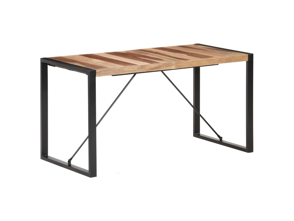 vidaXL Mesa de comedor 140x70x75 cm madera maciza acabado de sheesham