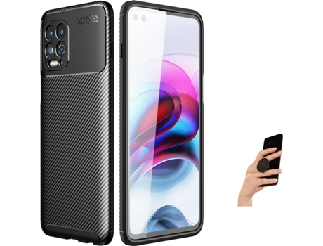Carcasa + Popsocket Motorola Moto G30 Rugged Carbon Negro