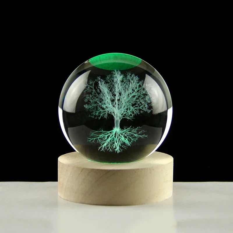 (estilo 4,8 Cm) Bola De Cristal Árbol De La Vida Modelo Grabado Con Láser 3d