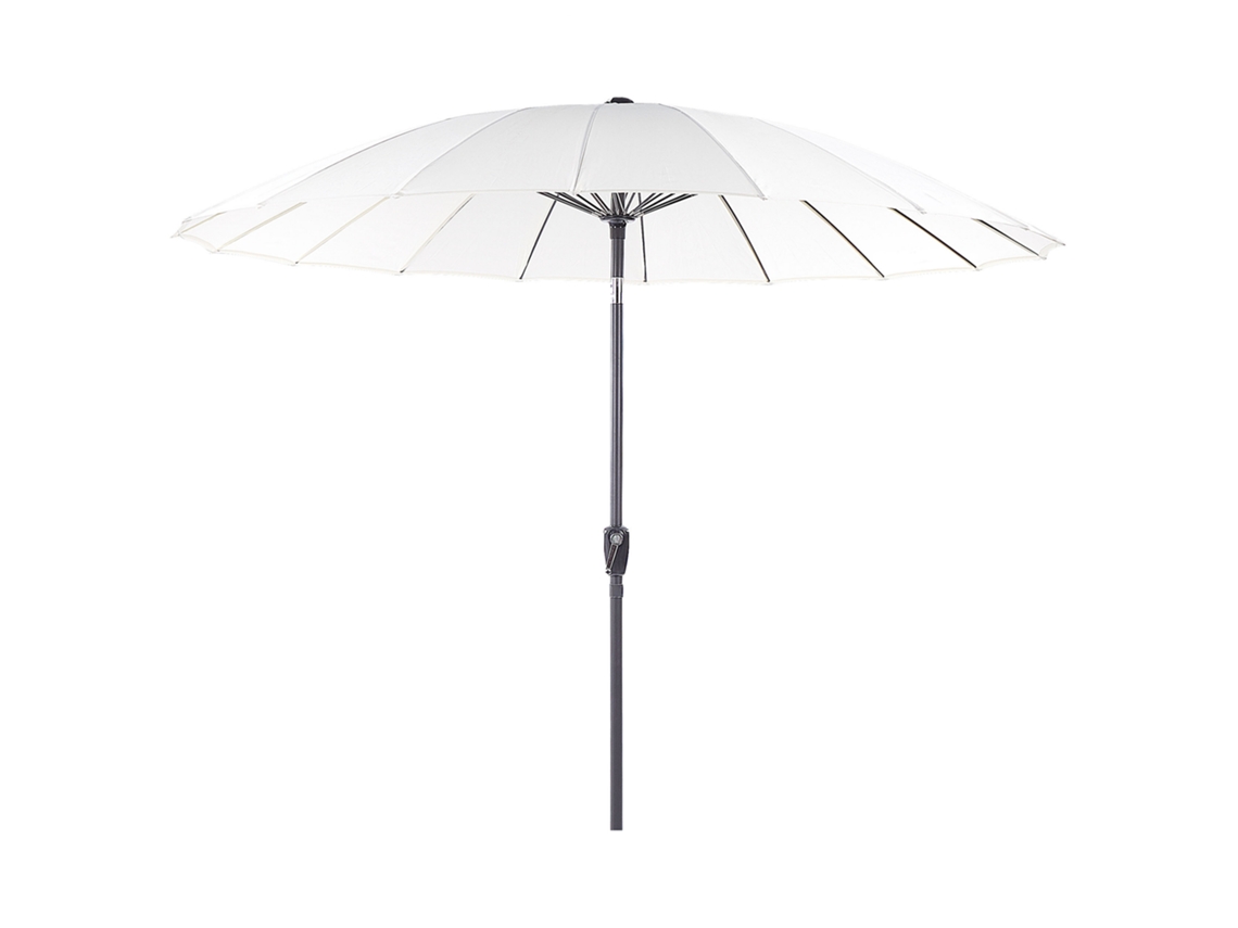 Sombrilla de jardín BELIANI Baia de Poliéster Beige 255x255x235